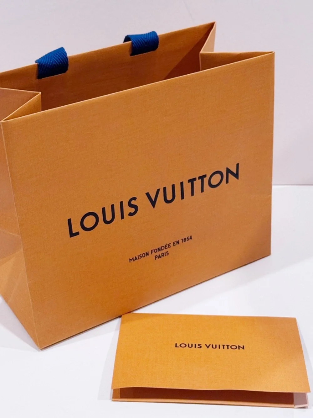 Louis Vuitton Orange Gift Bag + Small Drawer Box Ribbon Envelope Empty Set
